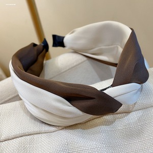 Two Tone Crisscross Headband Women Hairband Non Slip Wide Elastic Band For Summer Outings And Daily Use - Product Image 5