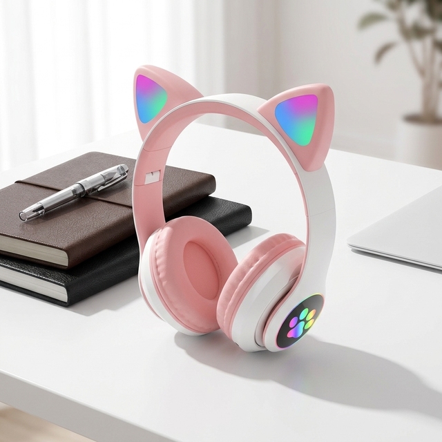For 5.3 Over-Ear Gaming Headphones ENC Noise Cancellation IPX4 Waterproof RGB Lighting Low Latency for PS4 USB Type-C