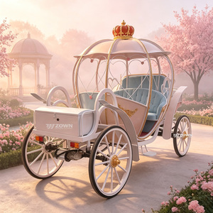 Charrette Citrouille Cendrillon sur Mesure, Chariot de Mariage de Luxe pour Événements Extérieurs et Visites Commerciales - Product Image 1