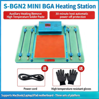 Station de chauffage BGA SoFix S-BGN2 Mini pour la réparation de la carte mère, du processeur et du GPU des ordinateurs portables MacBook/iPad/Windows