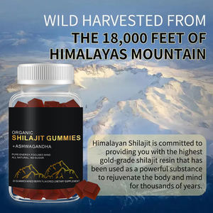 Solilan grosir OEM Label pribadi organik Himalaya murni Shilajit Ashwagandha ekstrak Gummies suplemen dengan <span class=keywords><strong>Vitamin</strong></span> B12 & D2 - Product Image 2