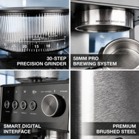 Machine à expresso professionnelle PENMARCH pour barista, cafetière avec pompe 15 bars, température réglable, pour usage commercial en café