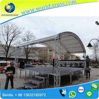 Scène carrée d'assemblage à faible coût de podium de barrière de foule de concert portable avec treillis d'éclairage en alliage d'aluminium pour les événements