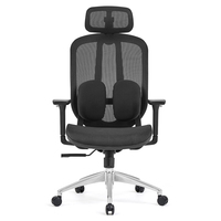 Chaise de bureau ergonomique pivotante réglable en maille intégrale moderne à dossier ouvert pour réunion, travail, visiteurs, invités, managers, patrons, cadres