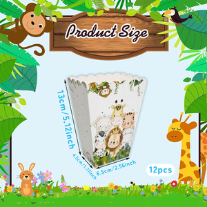 กล่องกระดาษใส่ป๊อปคอร์น เฟรนช์ฟรายส์ <span class=keywords><strong>ปีก</strong></span><span class=keywords><strong>ไก่</strong></span> สำหรับงานเลี้ยงวันเกิดธีมสัตว์ป่าแบบกำหนดเอง - Product Image 2