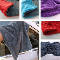Couleur rose 60x90cm 1200gsm doux microfibre sans bordure conception lavage de voiture tordu serviette microfibre séchage serviette pour voiture monstre