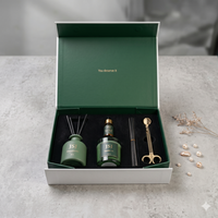 Coffret Cadeau Luxe Vert Forêt avec Insert Blanc pour Ensemble Bougie et Diffuseur Premium – Étui Professionnel PR