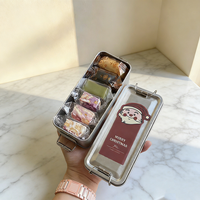 Boîtes en métal personnalisées avec logo imprimé UV pour biscuits, gâteaux, tiramisu, pâtisseries, avec fermeture à boucle coulissante