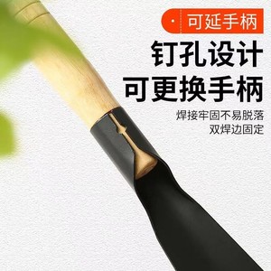 Garden Spade Small Shovel With Wooden Handle Black Metal Blade For Digging Onions Garlic Potted Plant Soil Loosening Outdoor Use - Product Image 2