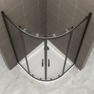 Ouniga 800X800X1900mm baki Pancuran bermata hitam dan kualitas layar profil aluminium tahan air bentuk empat klip untuk Hotel - Product Image 2