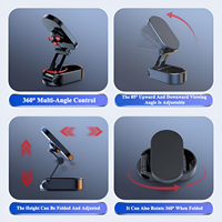 Support magnétique pliable pour voiture en alliage de zinc avec logo personnalisé, aimant N52, base rotative avec adhésif VHB, support de téléphone pour tableau de bord
