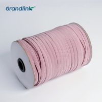 Bandes élastiques plates de haute qualité Matériau en spandex de couleur personnalisée-Rose Noir Blanc pour coudre des sous-vêtements