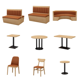 Conjunto de Asientos Curvos Modernos para Restaurante, Sofá Comercial con Mesas y Sillas Personalizadas para Muebles de Comedor - Product Image 4