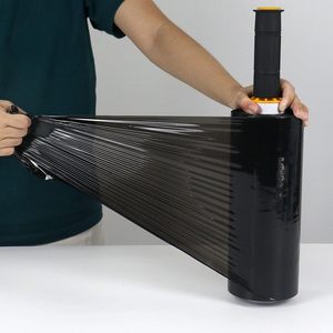 10" Black Stretch Wrap 950ft Stretch Cling Durable Adhering <b>Packing</b> <b>Moving</b> Packaging Heavy Duty Shrink Film Stretch Wrap - Product Image 4