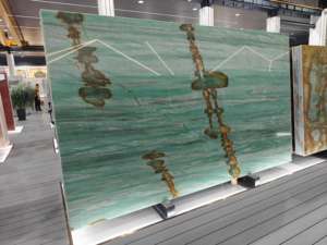 Panel de pared de fondo Interior de cuarcita de Brasil de lujo, losa de cuarcita verde única para PROYECTO DE Hotel Villa - Product Image 5