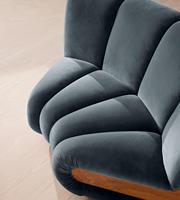 Canapé modulaire Sageliving, design Chesterfield moderne, une place, en tissu et bois, design luxueux, pour salon.