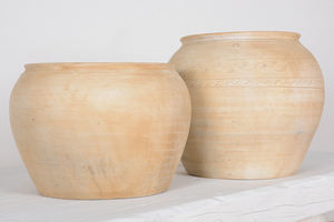 أواني زهور صينية عتيقة بتصميم ريفي قديم، إكسسوارات منزلية، أصص زهور كريمية اللون - Product Image 4