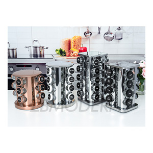 Wholesale metal spice rack Revolving Stainless Steel Organizer Rotating Spice Rack