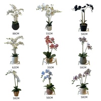 Bunga Anggrek Artifisial Real Touch & Faux Latex Bonsai Grosir Dekorasi Rumah Tanaman Pot Alternatif Tanaman Hijau Asli