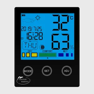 CH-909ไฮโกรมิเตอร์เครื่องวัดอุณหภูมิที่มีหน้าจอสัมผัสในร่ม LCD ห้องเด็กในครัวเรือนดิจิตอลเครื่องวัดอุณหภูมิความชื้น