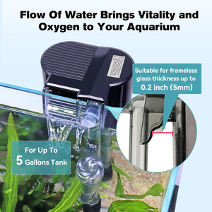 HOB Power <strong>Aquarium</strong> Filters Ultra Quiet <strong>Fish</strong> <strong>Tank</strong> Filter with Bio Sponge Oxygen Pump Adjustable Flow Knob Control for <strong>Tank</strong> - Product Image 4