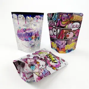 Custom Design Child Proof Packaging Inside Printing Hologram Stand Up Pouches 3.5 Baggies Smell Proof Mylar 8th Zip Lock Bags