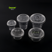 Boîte de conditionnement alimentaire en plastique de 1 oz et 2 oz, boîte de conditionnement pour salade, ketchup, sauce, récipient en plastique jetable, gobelet à sauce en plastique