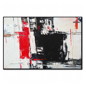 Vente en gros d'œuvres d'art personnalisées pour hôtels <span class=keywords><strong>noir</strong></span> <span class=keywords><strong>blanc</strong></span> abstrait toile Art mural <span class=keywords><strong>rouge</strong></span> accent dynamique atmosphère luxe espace décor huile - Product Image 6