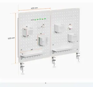 Metal delikli pano oyun organizatör Pegboard raf Hooks ile siyah beyaz kırmızı duvar kontrol montaj aracı Pegboard