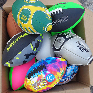 לוגו מקצועי מותאם אישית pu כדורגל עור מרוכבים גודל רוגבי 9 אמריקאי - Product Image 4