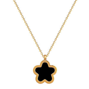 Collar con forma de estrella de acero inoxidable de doble cara, collar de joyería, collares con patrón geométrico chapado en oro para regalo de mujer - Product Image 4