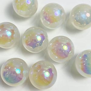 Cuentas redondas luminosas de agujero recto de Color de 16mm, cadena de teléfono móvil DIY, Material de joyería, cuentas acrílicas - Product Image 4