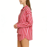 Beefey Wholesale Ensembles de pyjama pour femmes à manches longues et shorts, élégants, classiques, tendance, confortables, respirants, élégants et à devant lisse