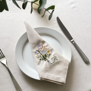 <span class=keywords><strong>Serviette</strong></span> <span class=keywords><strong>de</strong></span> <span class=keywords><strong>table</strong></span> carrée réutilisable en lin 100% brodée bleue, fabriquée à la machine, <span class=keywords><strong>de</strong></span> haute qualité, durable, <span class=keywords><strong>avec</strong></span> base antidérapante en EVA tissée - Product Image 2
