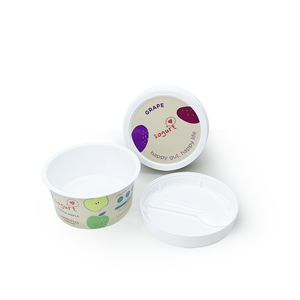 Cuchara redonda reciclable con logotipo personalizado OEM, 3oz, 100g, tazas de <span class=keywords><strong>yogur</strong></span> <span class=keywords><strong>griego</strong></span> y helado con pruebas de manipulación, tapas de pared simple, tazas de PP - Product Image 2