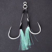 Hameçons doubles plaqués nickel en acier inoxydable 316 à 49 brins, avec barbelures anti-morsure pour la pêche en mer