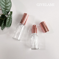 Vide transparent rond avec capuchon de brume en or rose, emballage cosmétique, 5ml, 10ml, 15ml, 20ml, 30ml, 50ml, 100ml, livraison gratuite