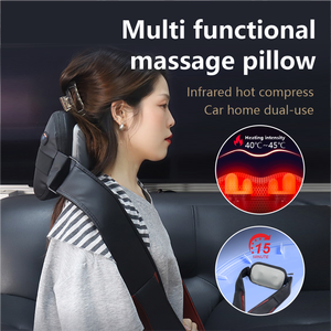 Oreiller de cou Shiatsu personnalisable avec chaleur Pétrissage des tissus profonds pour la relaxation musculaire Masseur de cou et d'épaules - Product Image 2