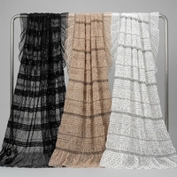 Tissu en dentelle guipure française brodée florale 3D, extensible et doux, avec maille crochetée métallique, voile à sequins et motif tricoté uni fantaisie