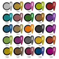 Poudre à Ongles Effet Miroir Sirène Néon Poussière à Ongles Nail Art Perle Pigment Chrome Poudre Miroir Magique