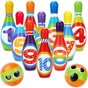 Ensemble <span class=keywords><strong>de</strong></span> bowling pour enfants <span class=keywords><strong>de</strong></span> 2 à 7 ans, <span class=keywords><strong>jeu</strong></span> <span class=keywords><strong>de</strong></span> bowling en <span class=keywords><strong>mousse</strong></span> pour l'intérieur et l'extérieur avec 10 <span class=keywords><strong>quilles</strong></span> et 2 balles - Cadeau <span class=keywords><strong>de</strong></span> Pâques pour garçons et filles - Product Image 1