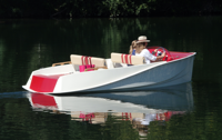 Ecocampor Populaire 4,3 mètres 5 personnes Bateau en aluminium Sunshine Mini yacht de luxe Bateau électrique à vendre