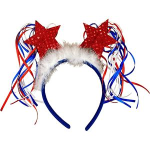 HIPIE Glitter Patriotic <span class=keywords><strong>Deluxe</strong></span> Disco Ball Tinsel diadema accesorios de moda para mujeres 4 de Julio decoración de fiesta - Product Image 6