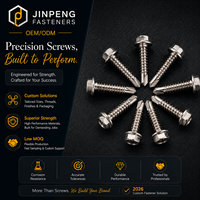 Sekrup Baja Anti Karat ISO15480 Kustom OEM J&P 2026 untuk Furnitur, Sekrup Tornillo Vis Self Tapping untuk Pengeboran Kayu, Sekrup Flens Kepala Heksagonal untuk Drywall