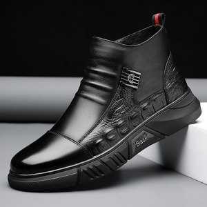 Botas de Cuero para Hombre, Estilo Chelsea, Punta Redonda, Forro de Felpa, Suela de Goma, Aislantes para Invierno - Product Image 3