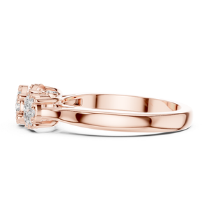 Bague en or rose sertie de diamants, élégante et tendance, bijoux à l'éclat doux pour femmes, idéale pour un mariage, une fiançaille, un cadeau ou un usage quotidien - Product Image 4