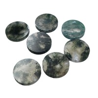 Disque d'agate aquatique vert foncé en gros pour fabricants, accessoire de bijouterie DIY, pierre brute mince à double face, autres créations en cristal