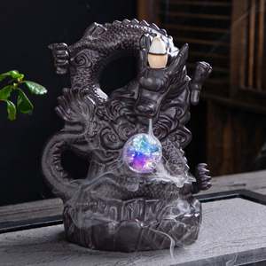 ACASA ARTO <b>Backflow</b> <b>Incense</b> <b>Burner</b> Ceramic Electric LED Lights Dragon Shaped Aromatherapy Ornament Modern Art Antique High - Product Image 6