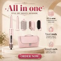 Fer à boucler thermochromique 5-en-1 multi-styler, brosse soufflante à air chaud 110000 tr/min, sèche-cheveux volumisant, ensemble complet
