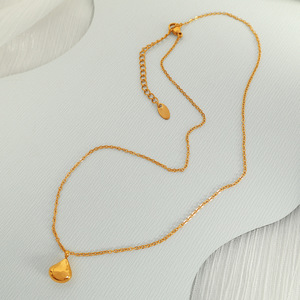 Collier pendentif goutte d'eau en alliage de zinc, or et argent, forme goutte d'eau, simple et élégant, chaîne de clavicule, bijoux de mode - Product Image 3